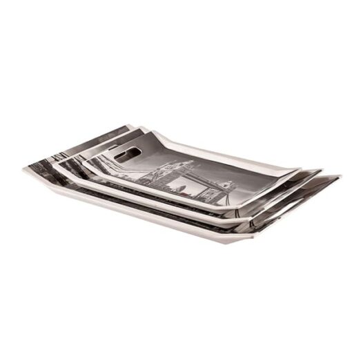 SND Homes Premium Shape-Vilora Modern Designs Melamine Break Resistant Serving Tray (Set of 3 - S, m, L) - Image 4