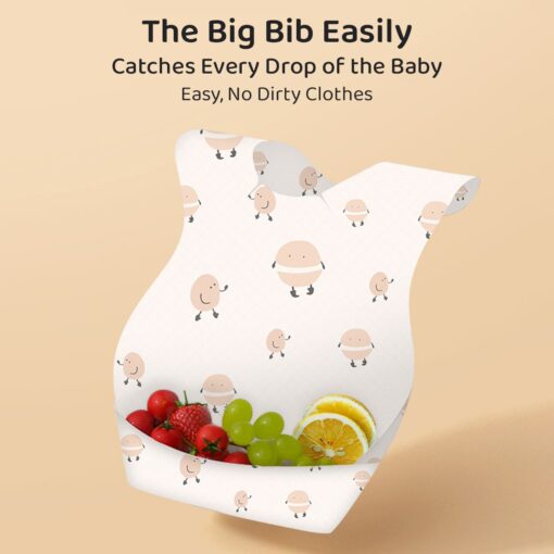 StarAndDaisy Disposable Baby Bibs, 20 Pack Soft Travel Bibs for Feeding Infant Babies, Use and Throw Bibs, Toddler Drool Burp Apron, 3 Layer Absorbent Yet Waterproof bib with 3D Crumb Catcher (Pack Of 20) - Image 8