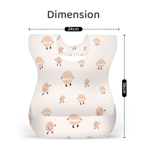 StarAndDaisy Disposable Baby Bibs, 20 Pack Soft Travel Bibs for Feeding Infant Babies, Use and Throw Bibs, Toddler Drool Burp Apron, 3 Layer Absorbent Yet Waterproof bib with 3D Crumb Catcher (Pack Of 20) - Image 9