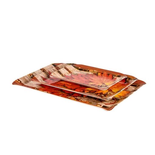 SND Homes Premium Melamine Break Resistant Serving Tray Set Flora Shape Modern Designs (Set of 3 - S, M, L) - Image 3