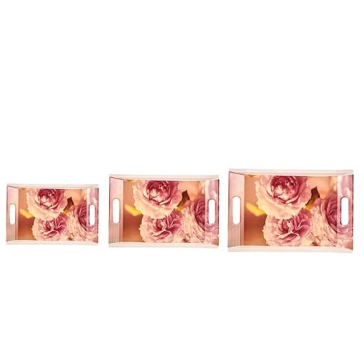 SND Homes Premium Melamine Break Resistant Serving Tray Set Shape-Vilora Modern Designs(Set of 3 - S, M, L) - Image 3