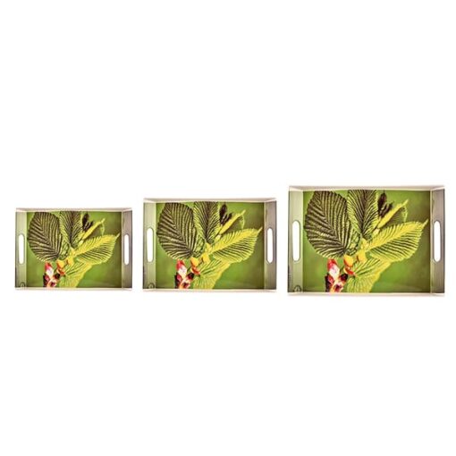 SND Homes Premium Melamine Break Resistant Serving Tray Set Shape-Ocean Modern Designs (Set of 3 - S, m, L) - Image 4