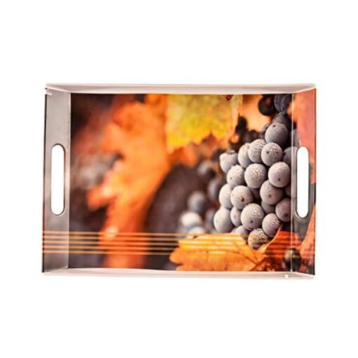 SND Homes Ocean Modern Designs Melamine Break Resistant Serving Tray (Size, Medium, Large) -Set of 3