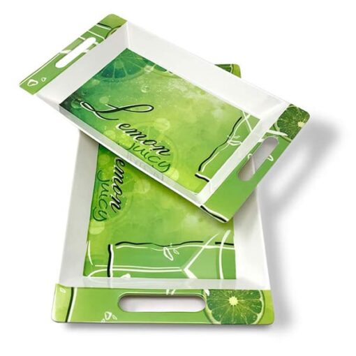 Food Serving Trays - SND Homes Melamine Serving Tray, Set of 2 (Roseate Series Tray) - Image 2