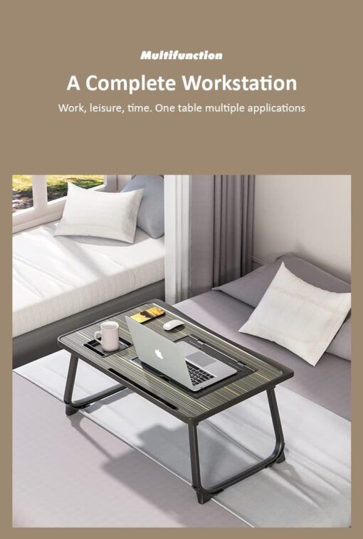 SND Homes Bed Buddy Laptop Desk - Portable Bed Tray Table  with Drawer and Laptop Stand - Bed Buddy Black - Image 3