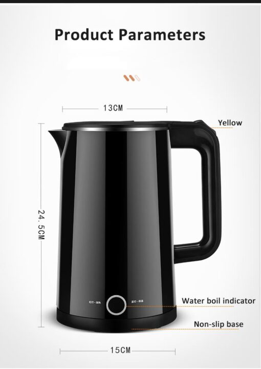 StarAndDaisy  Electric Kettle with Stainless Steel Body, 1.8 liters for tea and Hot water. Auto Shut-Off. Cordless (Black) - Image 3