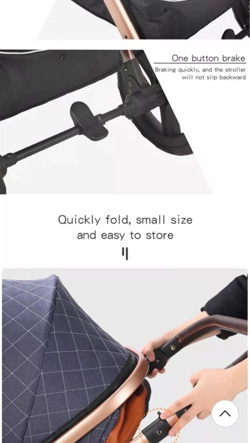 StarAndDaisy 2-in-1 EasyGo Travel Friendly Luxury Baby Stroller Pram Buggy Pushchair For Baby with Extraordinary Features, Sleeping Baby Stroller bassinet mode, Sit-stand Mode (High Landscape Seat, one-push folding, Powerful Shock Absorption Wheels, Convertible Bassinet Design (Grey with Silver Tubes | With Cushion) - Image 16