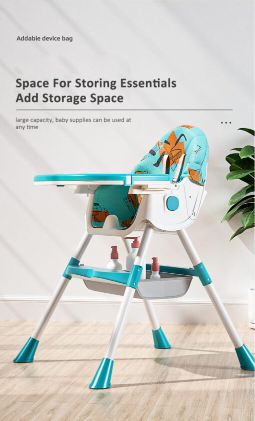 [Refurbished] StarAndDaisy Portable 2-In-1 Table talk High Chair |Convertible |Compact High Chair |Light Weight Portable Highchair (Deep Sea Blue) - Image 5