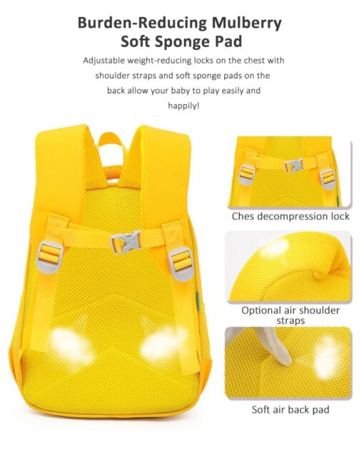 StarAndDaisy Backpack for Toddlers, Boys and Girls, school bag. Perfect Size for School and Travel, BPA-Free,  Light weight, lion bag (Yellow) - Image 3