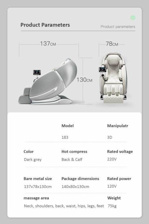StarAndDaisy Gravity heated air compression sleeping massage chair with 2 control systems full body 4D massage chair - Image 7