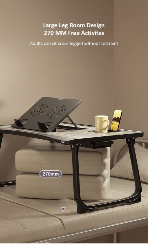 SND Homes Bed Buddy Laptop Desk - Portable Bed Tray Table  with Drawer and Laptop Stand - Bed Buddy Black - Image 6