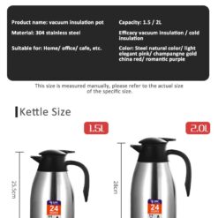 Insulated Flask Insulation Thermos 2 Litre (Black)