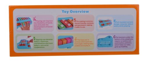 2 in 1 Baby Piano Xylophone Toy for Toddlers 1-3 Years Old, 8 Multicolored Key Keyboard Xylophone Piano, Preschool Educational Musical Learning Instruments Toy for Baby Kids Girls Boys | XYLOPHONE 1502 - Image 4