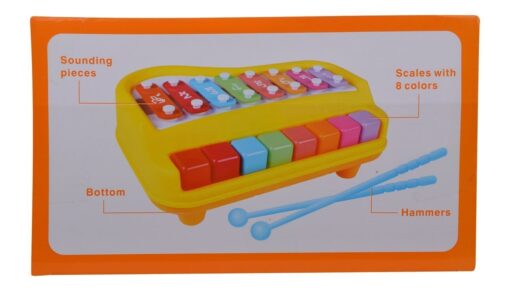 2 in 1 Baby Piano Xylophone Toy for Toddlers 1-3 Years Old, 8 Multicolored Key Keyboard Xylophone Piano, Preschool Educational Musical Learning Instruments Toy for Baby Kids Girls Boys | XYLOPHONE 1502 - Image 3