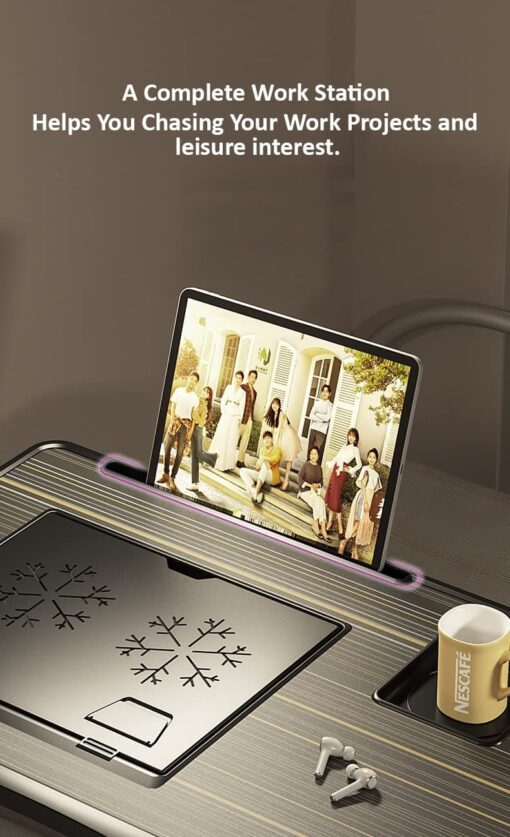 SND Homes Bed Buddy Laptop Desk - Portable Bed Tray Table  with Drawer and Laptop Stand - Bed Buddy Black - Image 10