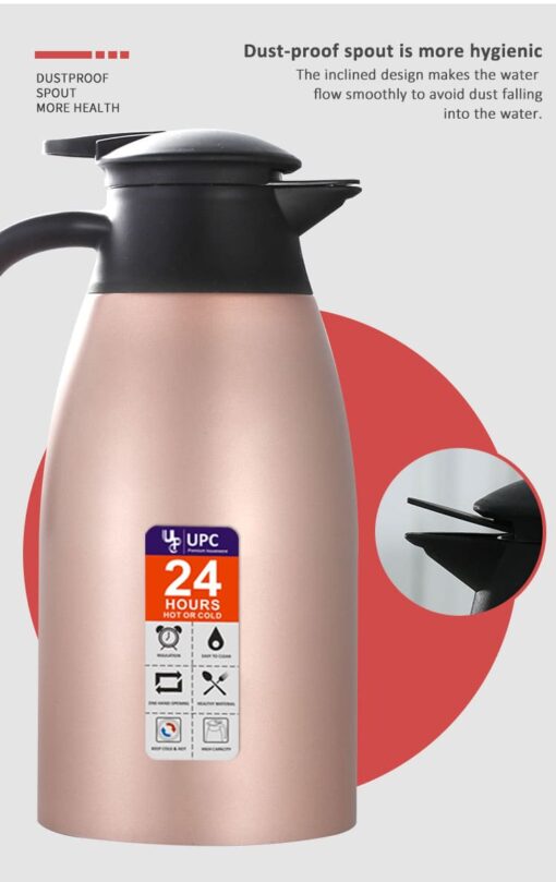 StarAndDaisy Stainless Steel Thermal Triple Wall Vacuum Insulated Flask Insulation Thermos 2 Litre (Pink)