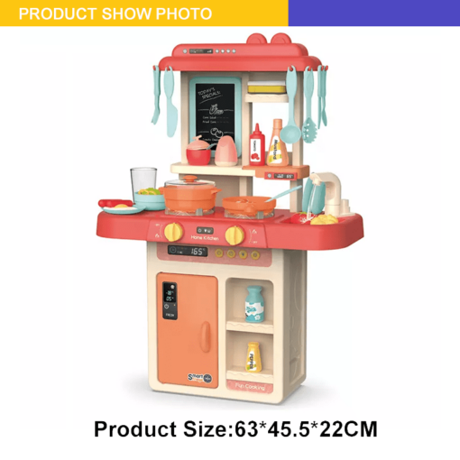 Big Size Portable Suitcase Shape Musical Kitchen Set Toy For Kids With Light And Accessories (008-58),Plastic, Multicolor (Pack Of 1) - Image 2