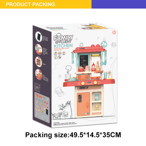 Big Size Portable Suitcase Shape Musical Kitchen Set Toy For Kids With Light And Accessories (008-58),Plastic, Multicolor (Pack Of 1) - Image 4