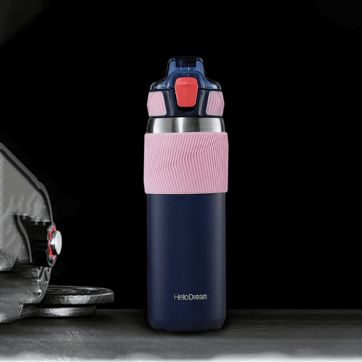 StarAndDaisy HelloDream Series Kids Water Bottle, Non-Toxic Leak Proof Thermoses Stainless Steel BPA Free Insulated Water Flask with Hanging Buckle- 580 ml (Midnight Blue)