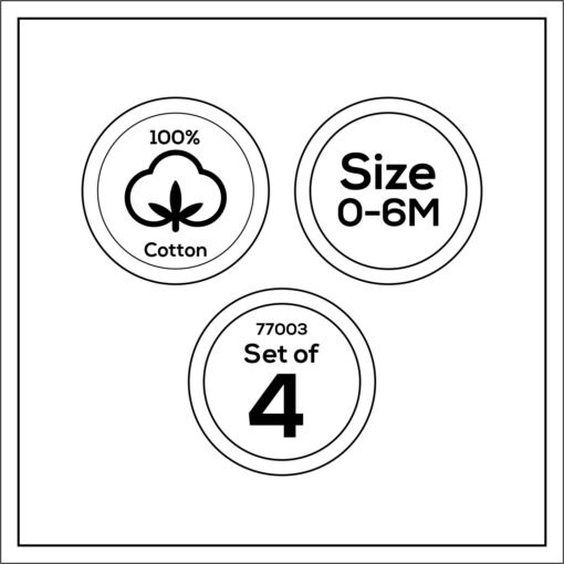 StarAndDaisy New Born Baby Welcome Clothes Made with 100% Cotton 0 to 6 Months Set Of 4, Grey and Black -  77003 - Image 2
