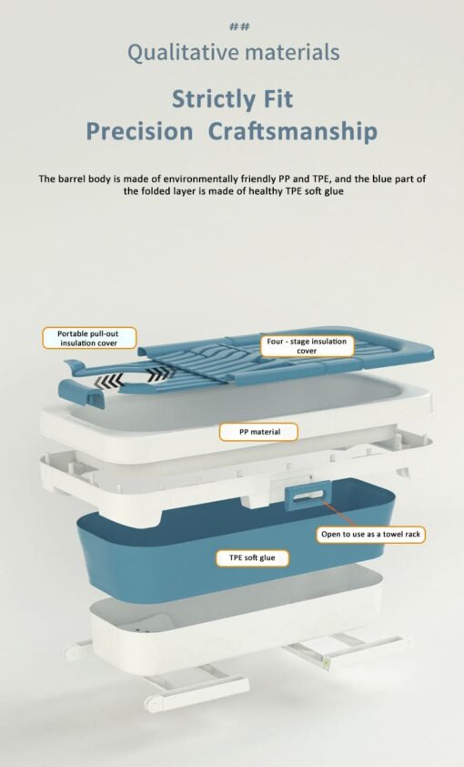 StarAndDaisy Best Folding Bathtub for Kids Children and Adult Mega size Multi Functional Jumbo Bathtub - Blue - ‎1.15 meter - Image 4