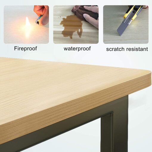 SND Homes Computer Desk Folding Table No-Assembly Modern Desk for Small Spaces Study Writing Desk with Storage Shelf Desks for Students and Work from Home (120 X 60 cm Walnut Brown) - Image 4