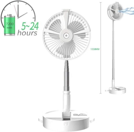 SND Homes Portable Folding Fan with 7200 mah battery power fan breeze air fan with humidifier table lamp and mobile charger - Image 8
