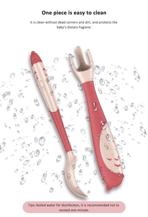 StarAndDaisy Baby Cultery Set Non SLip and Easy To Grip, Ergonomic Design BPA Free set of two (Red) - Image 10