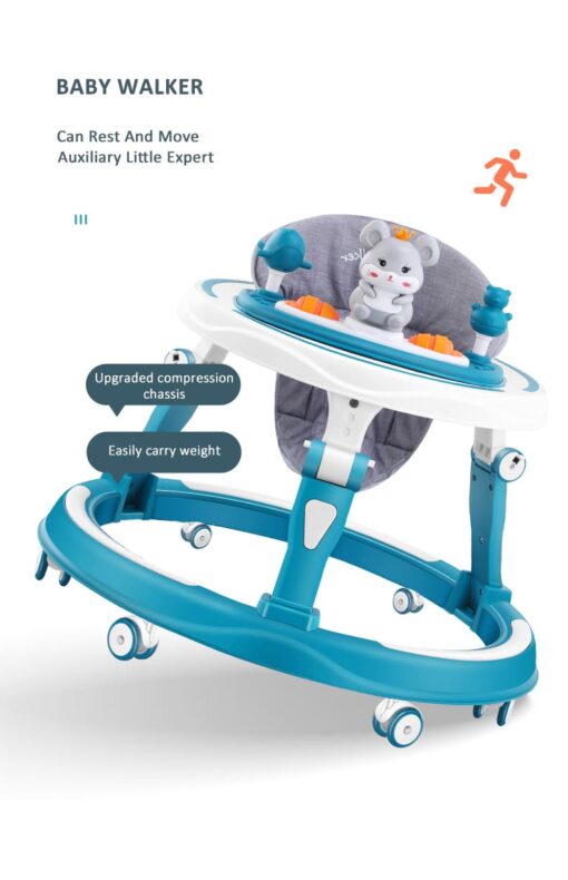 [Refurbished] StarAndDaisy multifunctional intelligent early education baby walker with Toy tray (Blue) - Image 13