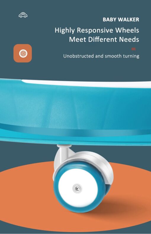 [Refurbished] StarAndDaisy multifunctional intelligent early education baby walker with Toy tray (Blue) - Image 17