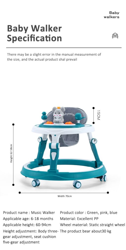 [Refurbished] StarAndDaisy multifunctional intelligent early education baby walker with Toy tray (Blue) - Image 21