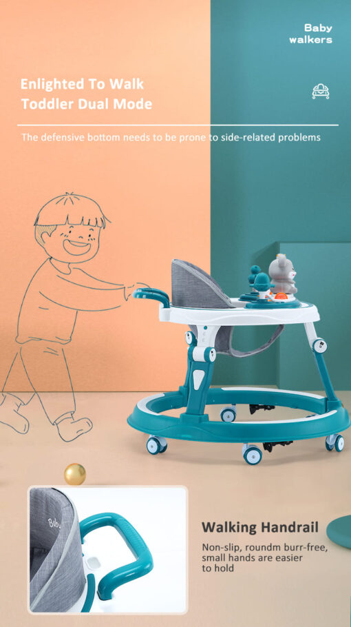 [Refurbished] StarAndDaisy multifunctional intelligent early education baby walker with Toy tray (Blue) - Image 23