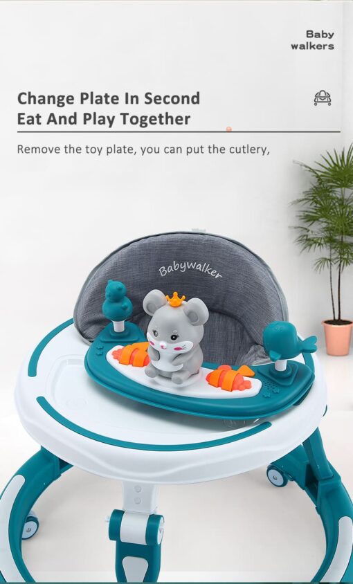 [Refurbished] StarAndDaisy multifunctional intelligent early education baby walker with Toy tray (Blue) - Image 24