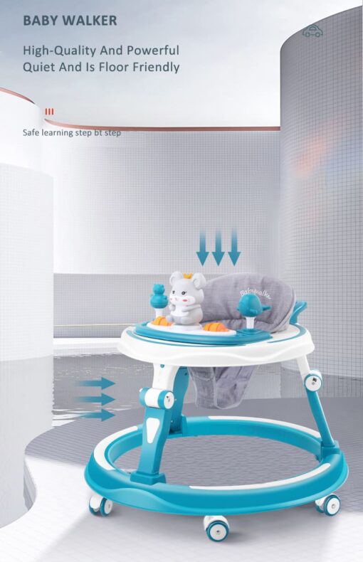 [Refurbished] StarAndDaisy multifunctional intelligent early education baby walker with Toy tray (Blue) - Image 6