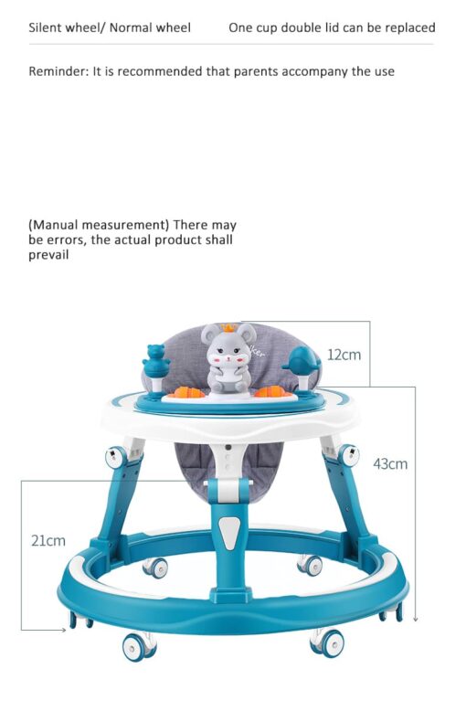 [Refurbished] StarAndDaisy multifunctional intelligent early education baby walker with Toy tray (Blue) - Image 11