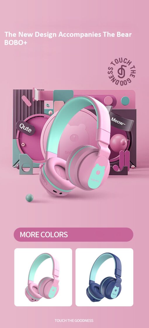 StarAndDaisy FingerTime Unique Hands Free 3.5mm Jack/Two port wired  kids bluetooth headphone (Pink) - Image 3