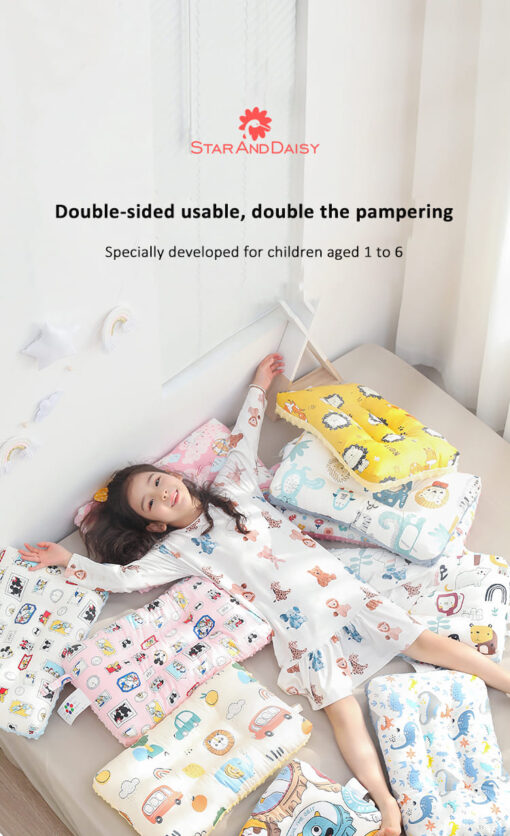 StarAndDaisy Baby Cotton Pillow with Animal print white. - Image 14