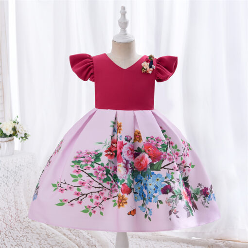 StarAndDaisy Girls Party Dresses Premium Serires (pink red| SA01) - Image 4
