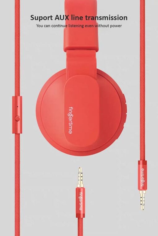 StarAndDaisy Rome Kids Safe Noise Control Bluetooth Headphones that can be used in wireless (Bluetooth) and wired modes (3.5mm auxiliary jack cable) Lively Red - Image 5
