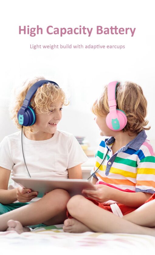 StarAndDaisy FingerTime Unique Hands Free 3.5mm Jack/Two port wired  kids bluetooth headphone (Pink) - Image 4