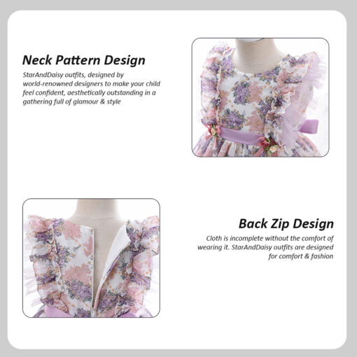 StarAndDaisy Girls Party Dresses Premium Serires (purple| W3331) - Image 3