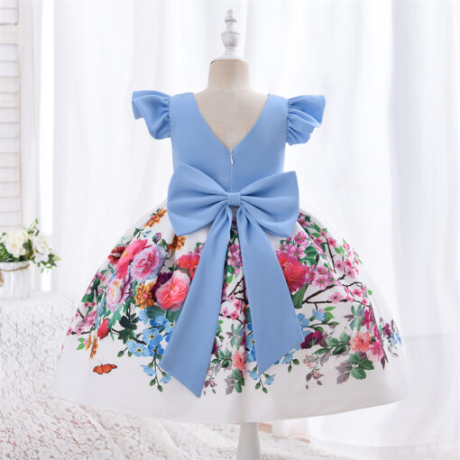 StarAndDaisy Girls Party Dresses Premium Serires (Blue white| SA01) - Image 2