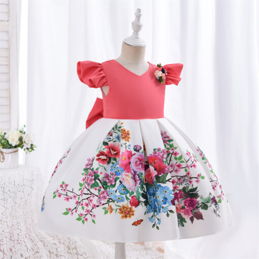 StarAndDaisy Girls Party Dresses Premium Serires (Red white| SA01) - Image 2