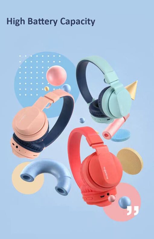 StarAndDaisy Rome Kids Safe Noise Control Bluetooth Headphones that can be used in wireless (Bluetooth) and wired modes (3.5mm auxiliary jack cable) Lively Red - Image 3