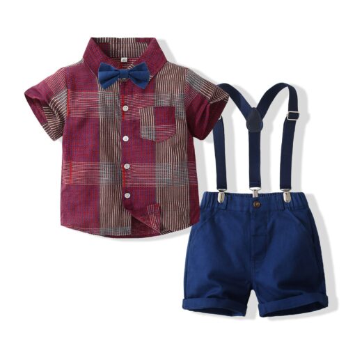 StarAndDaisy Boys Party Dresses Premium Serires (Venetian Red & Blue| tzd3537) - Image 4
