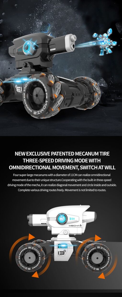 Double mode Stunt Car controller Water bullet tank 360 degree rotation remote controlle car and gesture control car - Image 7