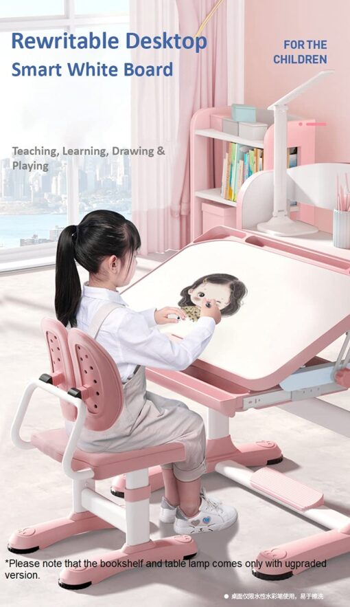 StarAndDaisy Smart Foldable Kids Study Table and Chair Set for Children And Student with LED Lamp and Book Storage Shelf -Blue | R8-3 - Image 5