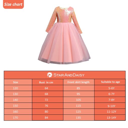 StarAndDaisy Girls Party Dresses Premium Serires (orange| 898) - Image 5