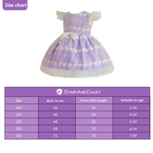 Toy Balloon Girl's Fit And Flare Knee length Violet dress - Image 4