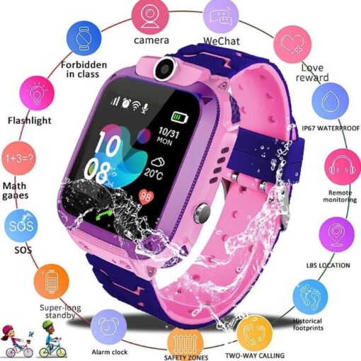 StarAndDaisy Kids Waterproof Smart Watch, AGPS Tracker Phone SOS Anti-Lost Alarm Sim Card Slot Touch Screen Voice Chat Smartwatch for Children Girls Boys (Blue) - Image 19